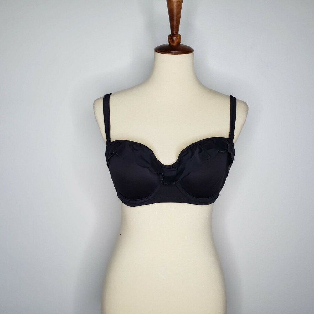 MARIE MEILI NWT Womens Black Swim Bikini Top Bandeau Size 36C
